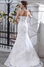 Slight Cheap Strapless Appliqued Trumpet Bridal Wedding Dress