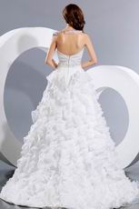 Unique Sweetheart Layers Ruffles Wedding Dress With Beaded Belt