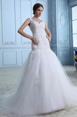 Beautiful Straps Appliqued Mermaid Fishtail Wedding Dresses Gowns