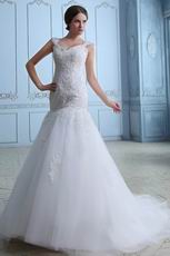 Beautiful Straps Appliqued Mermaid Fishtail Wedding Dresses Gowns