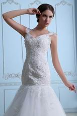 Beautiful Straps Appliqued Mermaid Fishtail Wedding Dresses Gowns