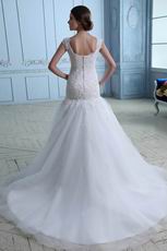 Beautiful Straps Appliqued Mermaid Fishtail Wedding Dresses Gowns