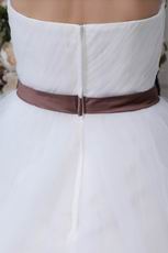 Pretty Sweetheart Ball Gown With Brown Belt Wedding Dress For Sell