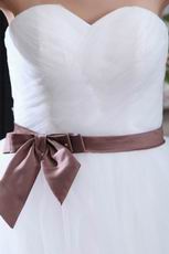 Pretty Sweetheart Ball Gown With Brown Belt Wedding Dress For Sell