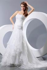 Discount Sweetheart Cascade Skirt Garden Wedding Ceremony Bridal Dress