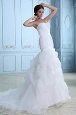 Elegant Sleeveless Appliqued Ivory Organza Wedding Dress Shop