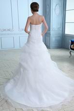 Elegant Sleeveless Appliqued Ivory Organza Wedding Dress Shop