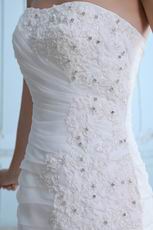 Elegant Sleeveless Appliqued Ivory Organza Wedding Dress Shop