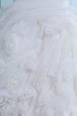 Elegant Sleeveless Appliqued Ivory Organza Wedding Dress Shop