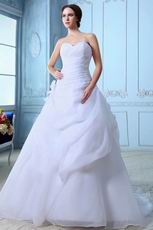 Sweetheart White Organza Skirt Wedding Dress For 2014 Bride