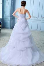 Sweetheart White Organza Skirt Wedding Dress For 2014 Bride