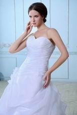 Sweetheart White Organza Skirt Wedding Dress For 2014 Bride
