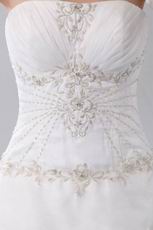 Beautiful Strapless Embroidery Beaded Puffy Bridal Gown