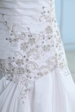 Spaghetti Straps Chapel Design Wedding Dress With Embroidery