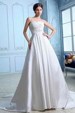 Best Sweetheart Empire Waist Ivory Stain Cathedral Wedding Gown