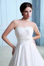 Best Sweetheart Empire Waist Ivory Stain Cathedral Wedding Gown