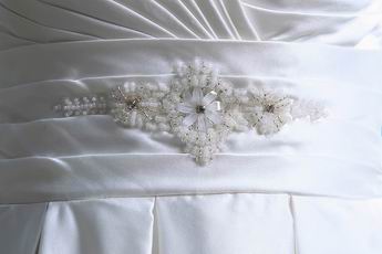 Best Sweetheart Empire Waist Ivory Stain Cathedral Wedding Gown