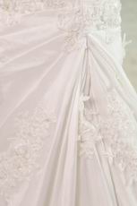 Classic Appliqued V-Neck Chapel Plus Size Wedding Bridal Dress