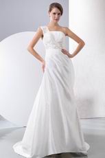 Customized Tailoring One Shoulder Embroidery Wedding Dresses