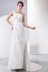 Customized Tailoring One Shoulder Embroidery Wedding Dresses