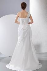 Customized Tailoring One Shoulder Embroidery Wedding Dresses