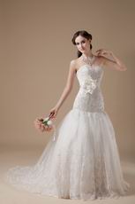 Discount Sweetheart Ivory Wedding Party Dress With Applique