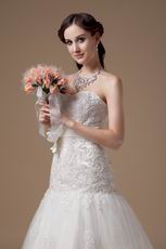 Discount Sweetheart Ivory Wedding Party Dress With Applique