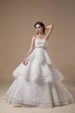 Discount Ivory Organza Stain Layers Wedding Dress Manufacturer