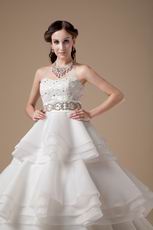 Discount Ivory Organza Stain Layers Wedding Dress Manufacturer
