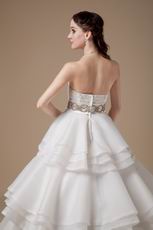 Discount Ivory Organza Stain Layers Wedding Dress Manufacturer