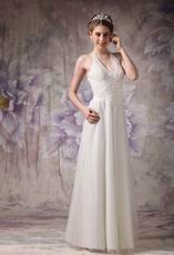 Pretty Halter Appliqued Wedding Dress For 2014 Bride