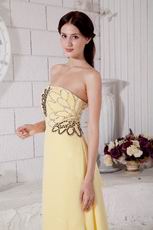 High Low Layers Skirt Yellow Chiffon Women Evening Dress