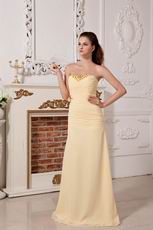 Sweetheart A-line Corset Skirt Yellow Chiffon Prom Dress
