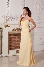 Sweetheart A-line Corset Skirt Yellow Chiffon Prom Dress