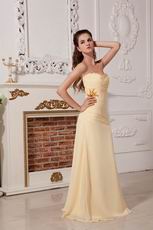Sweetheart A-line Corset Skirt Yellow Chiffon Prom Dress
