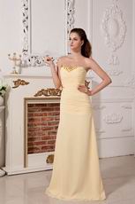 Cheap Sweetheart Yellow Chiffon Evening Party Dress