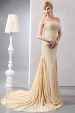 Exclusive Sweetheart Mermaid Champagne Prom Dress With Beading