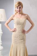 Exclusive Sweetheart Mermaid Champagne Prom Dress With Beading