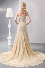 Exclusive Sweetheart Mermaid Champagne Prom Dress With Beading