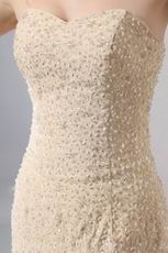 Exclusive Sweetheart Mermaid Champagne Prom Dress With Beading