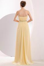 Sweetheart Column Champagne Yellow Prom Dress With Side Split