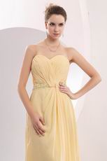 Sweetheart Column Champagne Yellow Prom Dress With Side Split