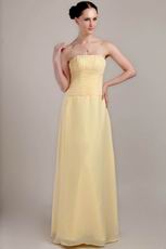 Strapless Daffodil Top Designer Sheath Bridesmaid Dress