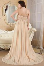 Halter Top Champagne Chiffon Evening Celebrity Dress For Sale