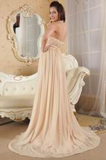 Halter Top Champagne Chiffon Evening Celebrity Dress For Sale