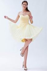 Mini Skirt Light Yellow Dress Cute Graduation Girls Wear