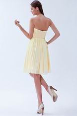 Mini Skirt Light Yellow Dress Cute Graduation Girls Wear