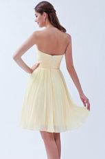 Mini Skirt Light Yellow Dress Cute Graduation Girls Wear