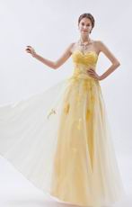 Unique Applique Lace Bodice Daffodil Prom Dress In Kansas