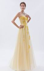 Unique Applique Lace Bodice Daffodil Prom Dress In Kansas